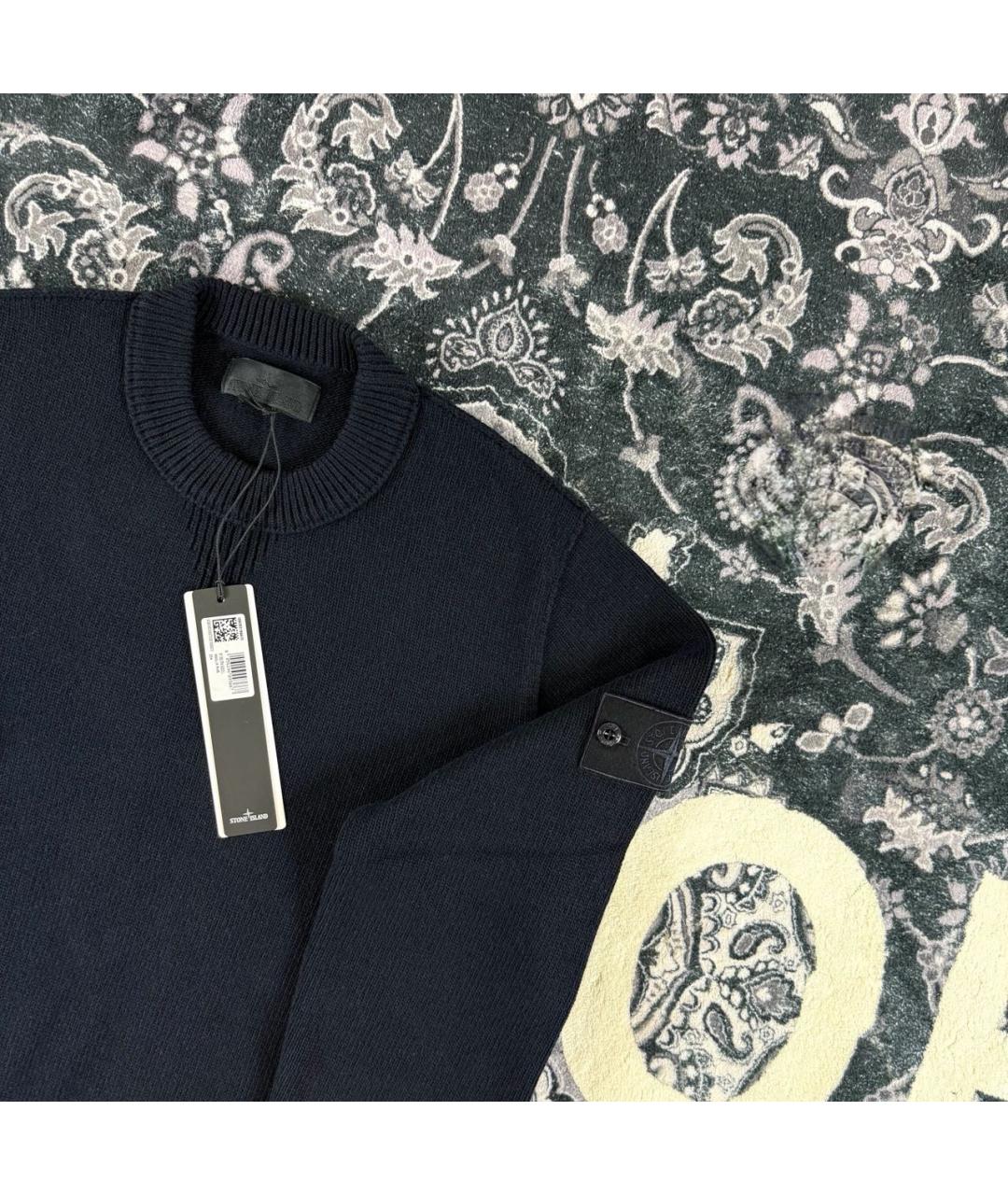 STONE ISLAND Темно-синий шерстяной джемпер / свитер, фото 2