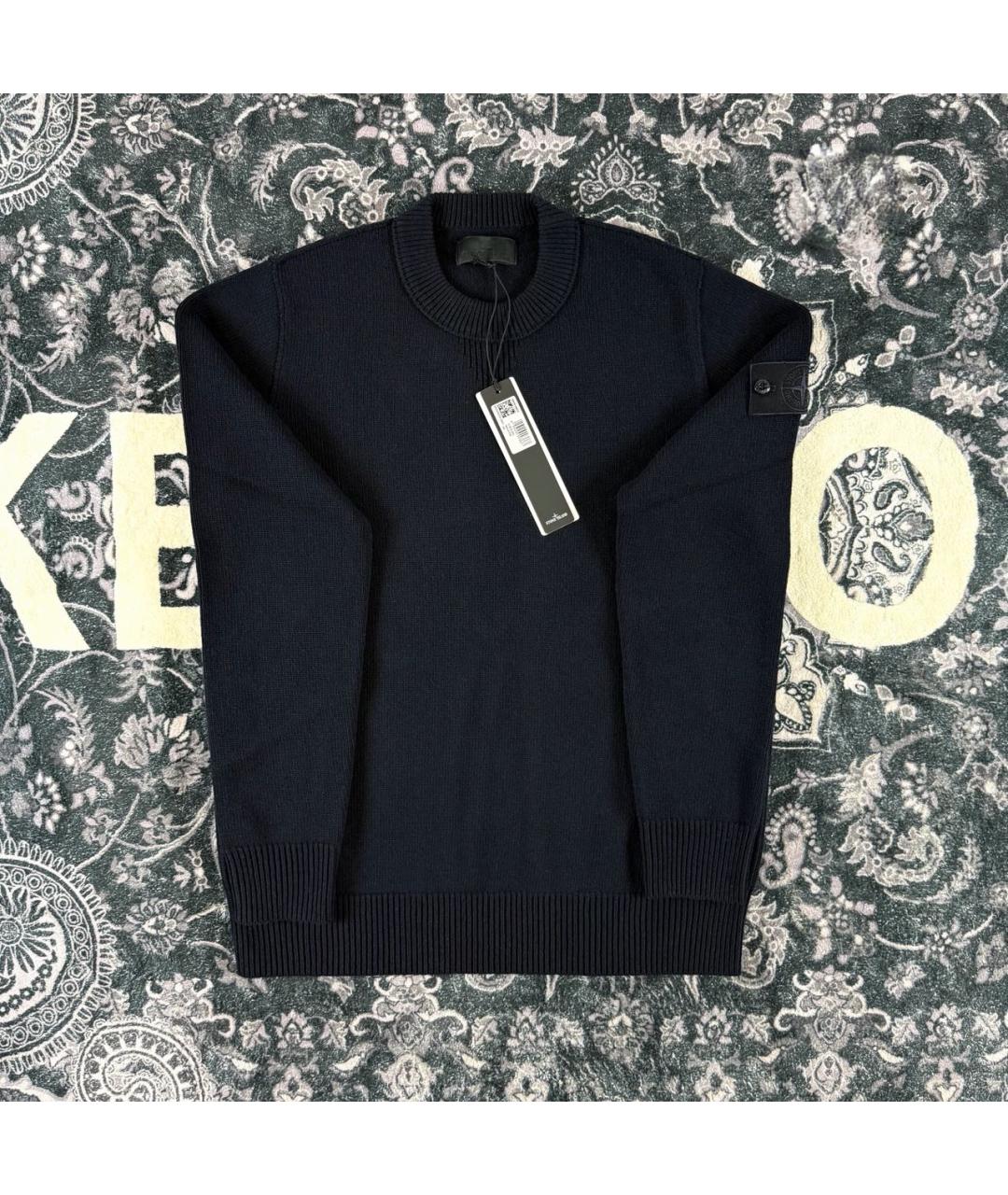 STONE ISLAND Темно-синий шерстяной джемпер / свитер, фото 5