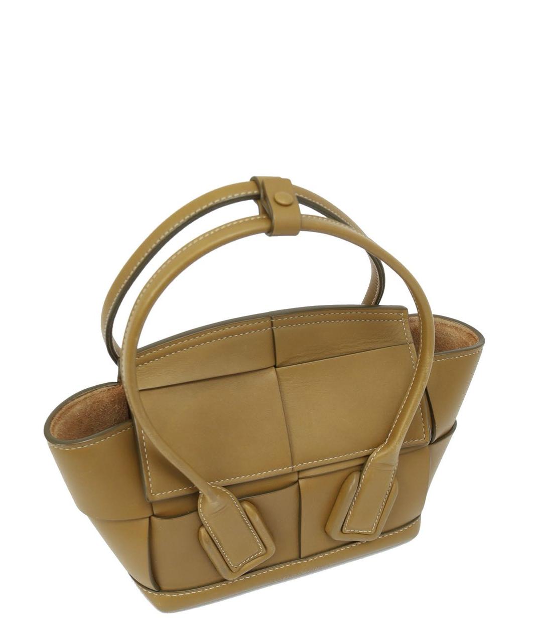 BOTTEGA VENETA Хаки кожаная сумка с короткими ручками, фото 3