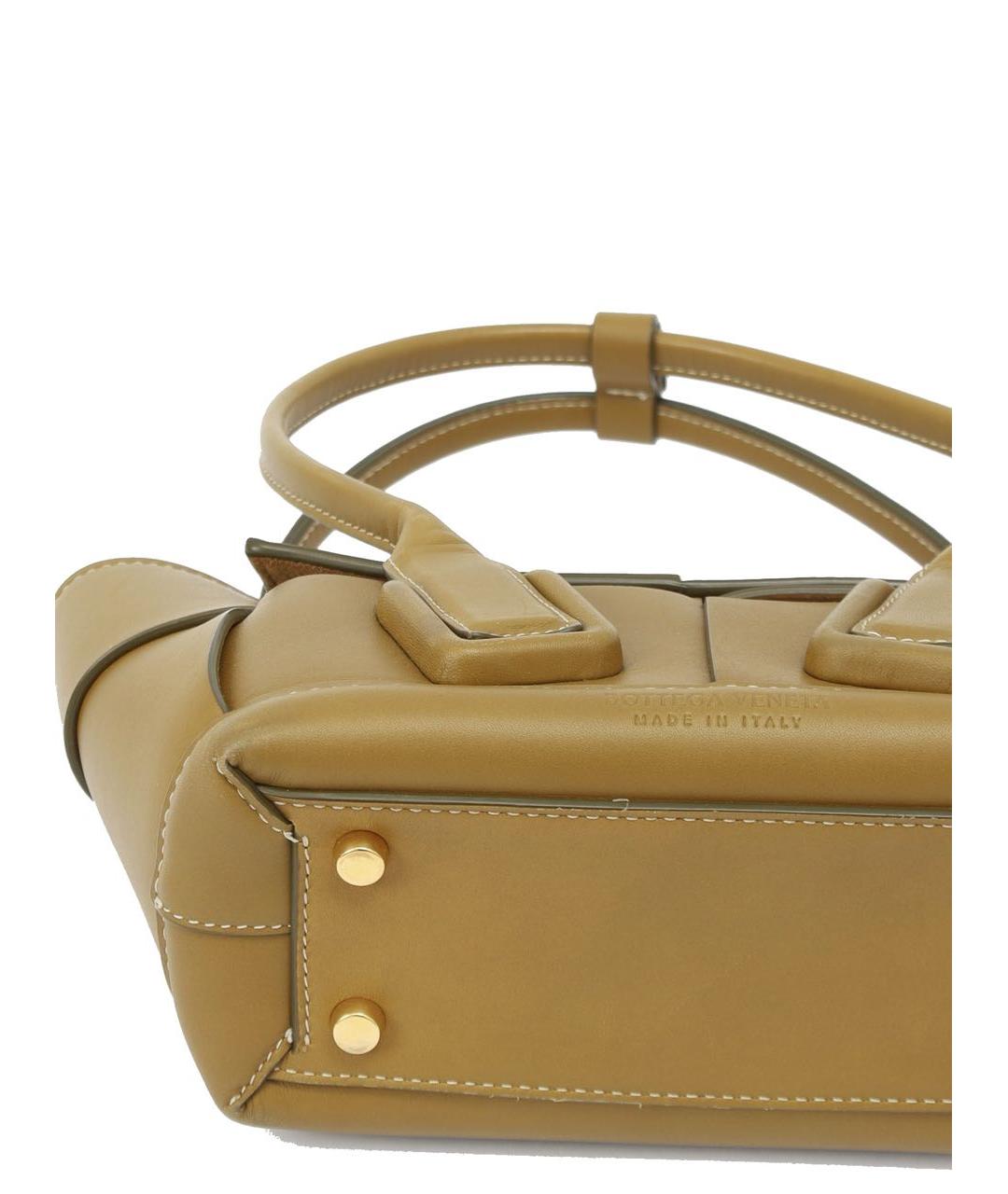 BOTTEGA VENETA Хаки кожаная сумка с короткими ручками, фото 4