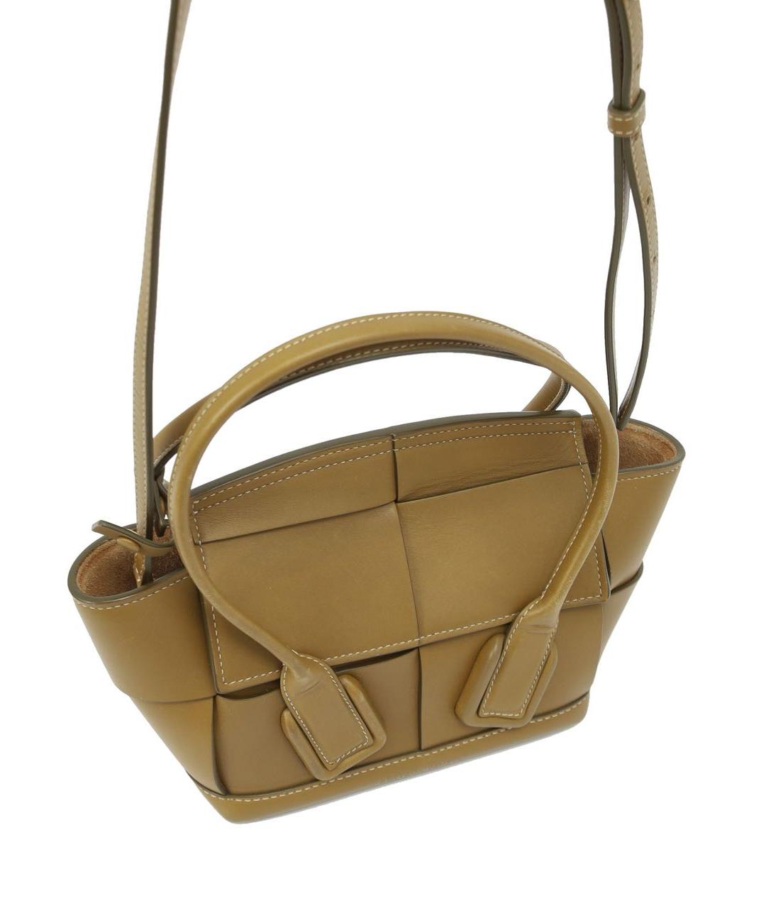 BOTTEGA VENETA Хаки кожаная сумка с короткими ручками, фото 6