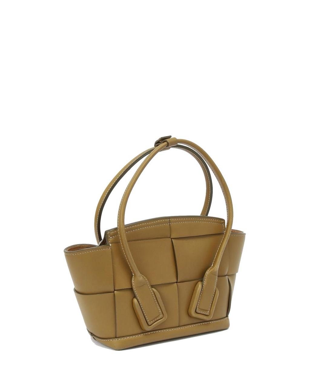 BOTTEGA VENETA Хаки кожаная сумка с короткими ручками, фото 2