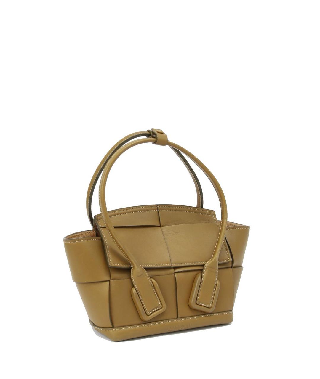 BOTTEGA VENETA Хаки кожаная сумка с короткими ручками, фото 1