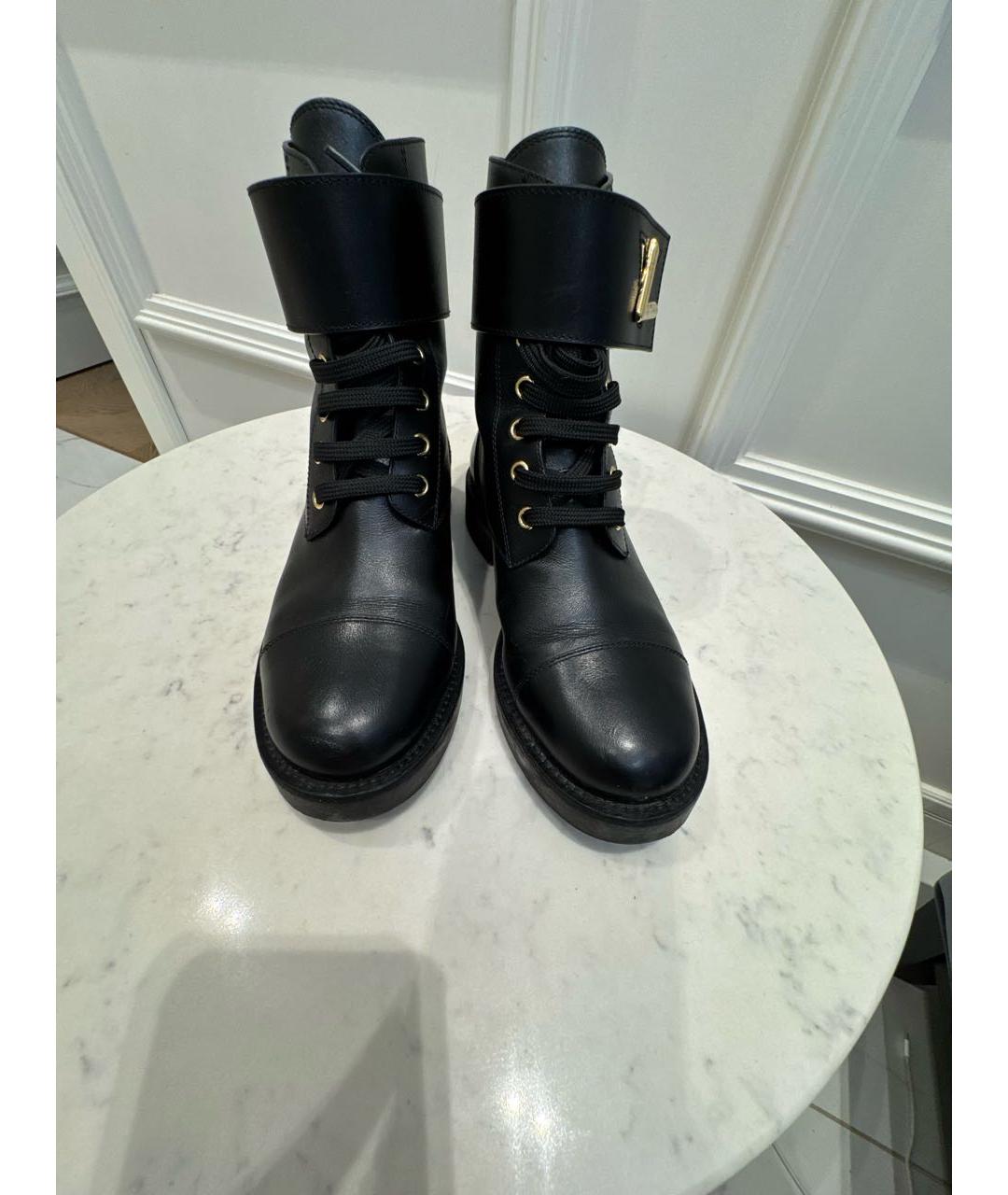 LOUIS VUITTON Черные кожаные ботинки, фото 2