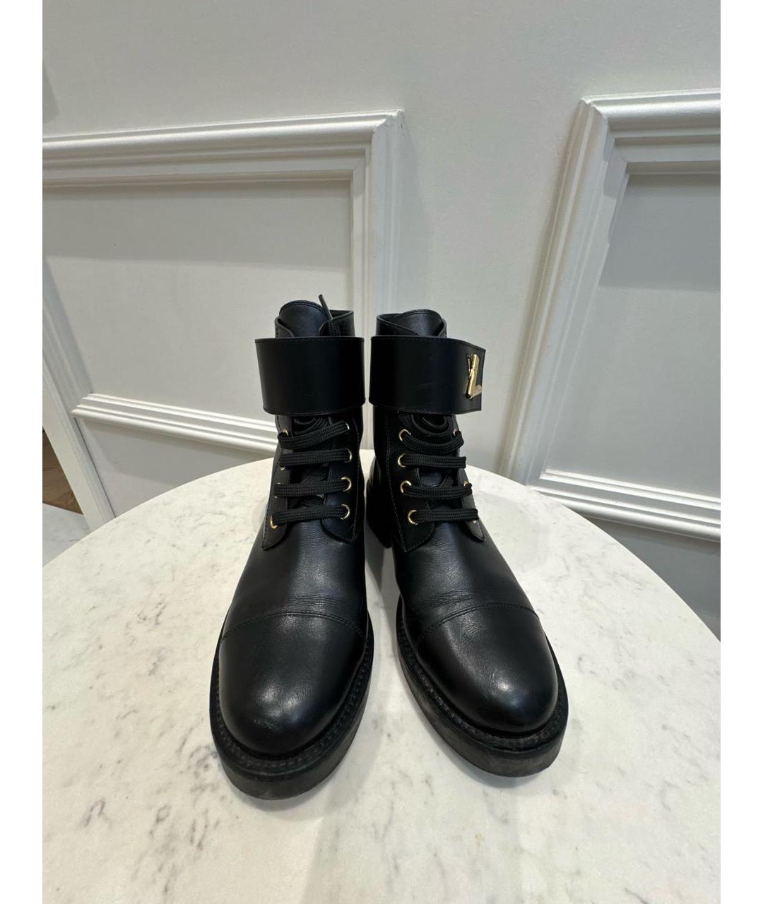 LOUIS VUITTON Черные кожаные ботинки, фото 6