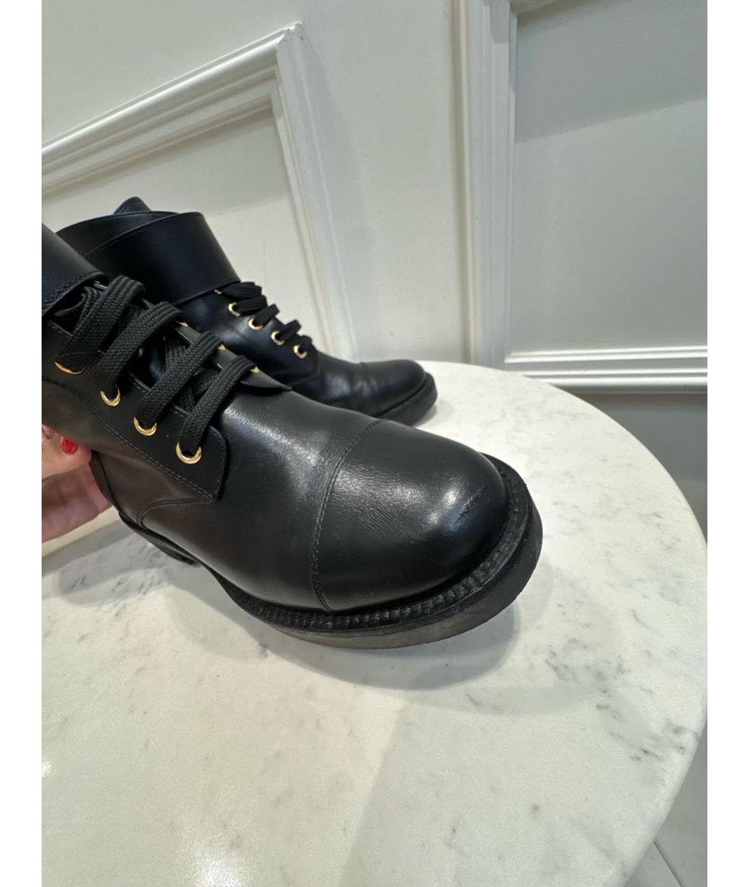 LOUIS VUITTON Черные кожаные ботинки, фото 5