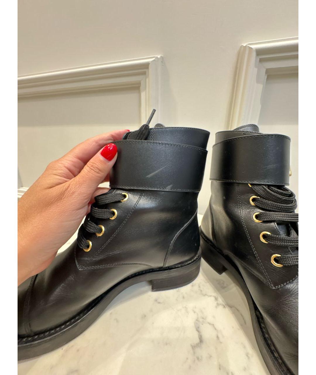 LOUIS VUITTON Черные кожаные ботинки, фото 7