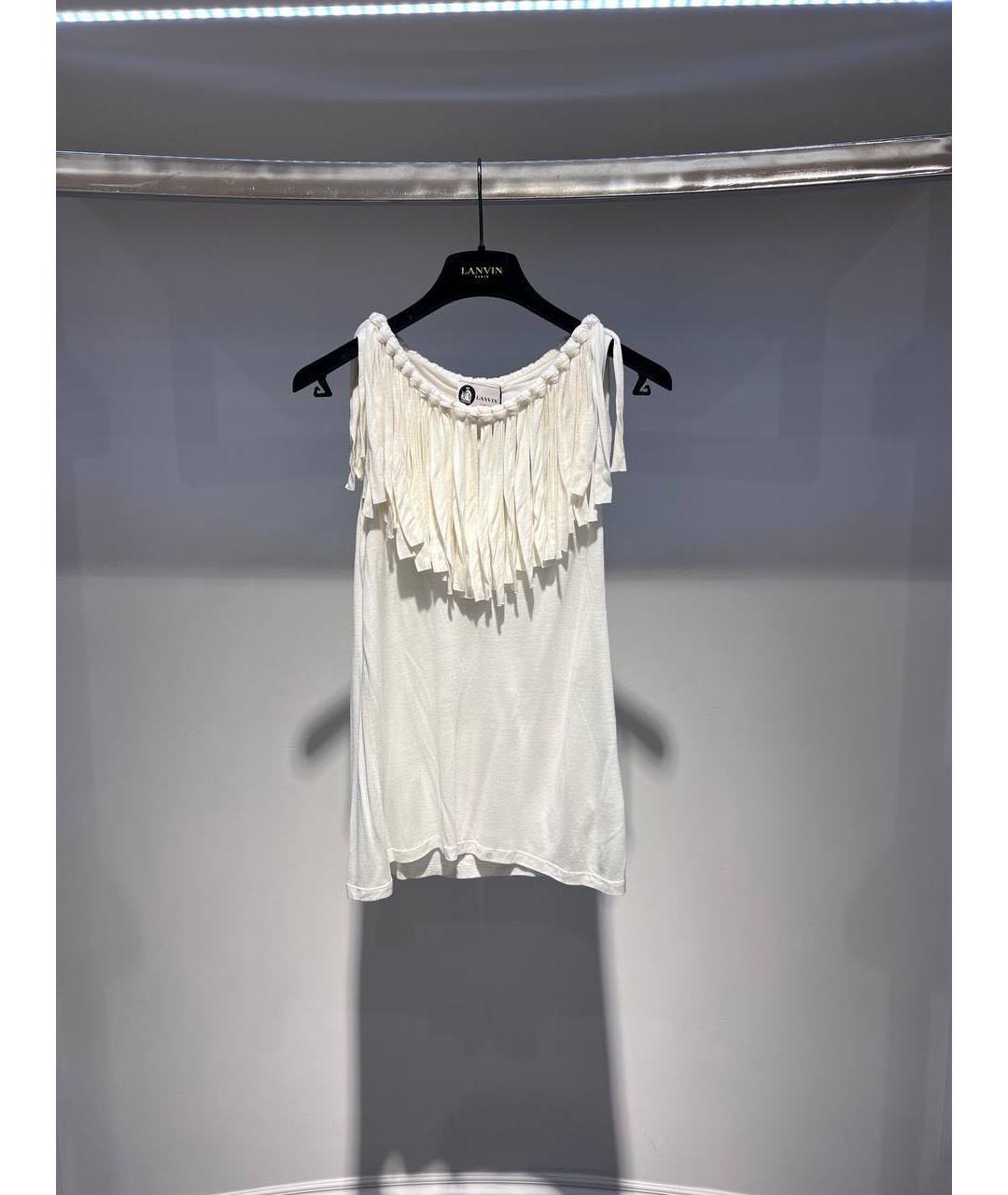 LANVIN Белая майка, фото 3