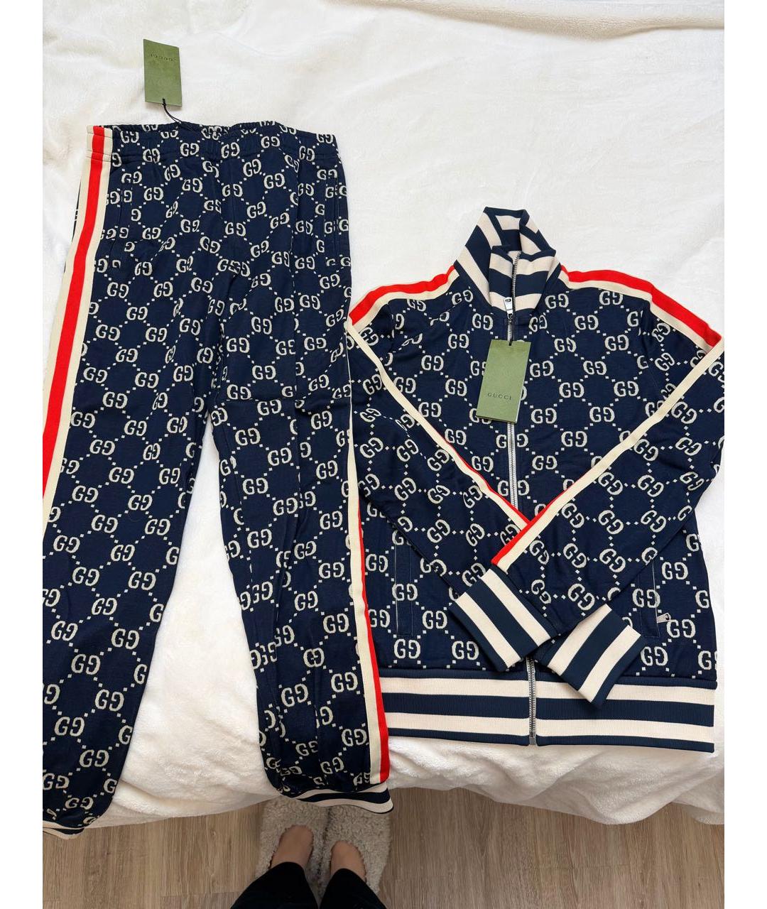 GUCCI Темно-синий хлопковый спортивные костюмы, фото 9