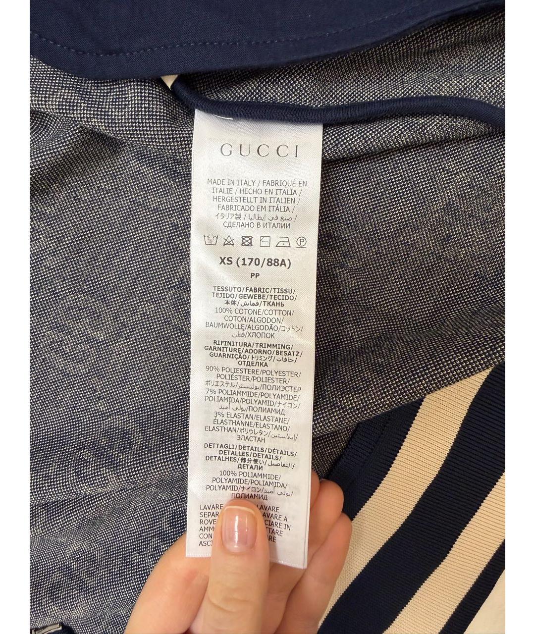 GUCCI Темно-синий хлопковый спортивные костюмы, фото 7