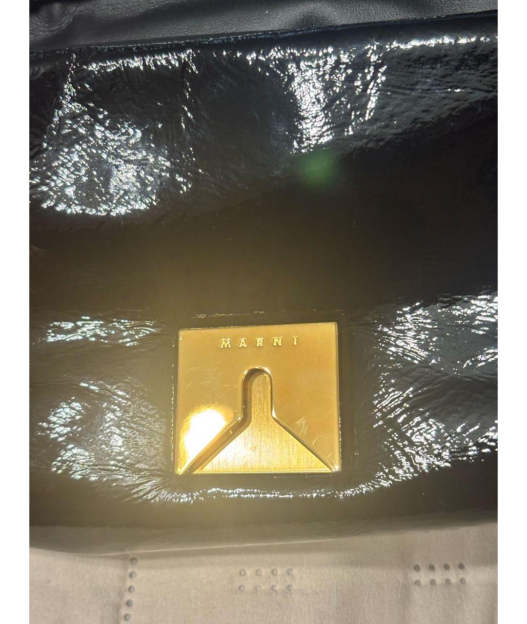 MARNI Черная сумка через плечо из лакированной кожи, фото 3