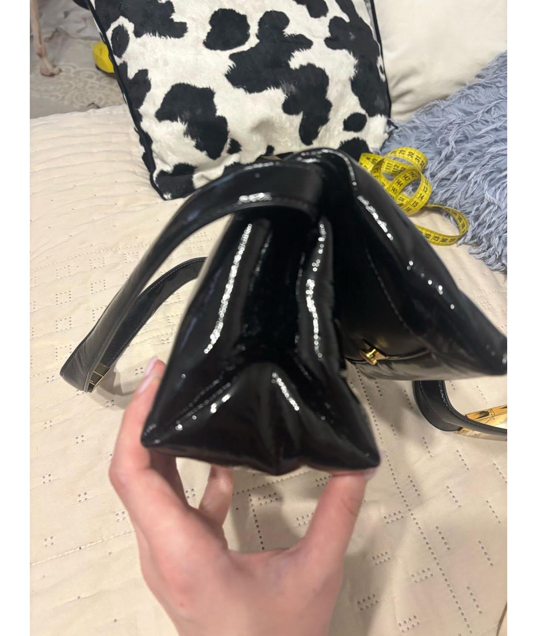 MARNI Черная сумка через плечо из лакированной кожи, фото 2