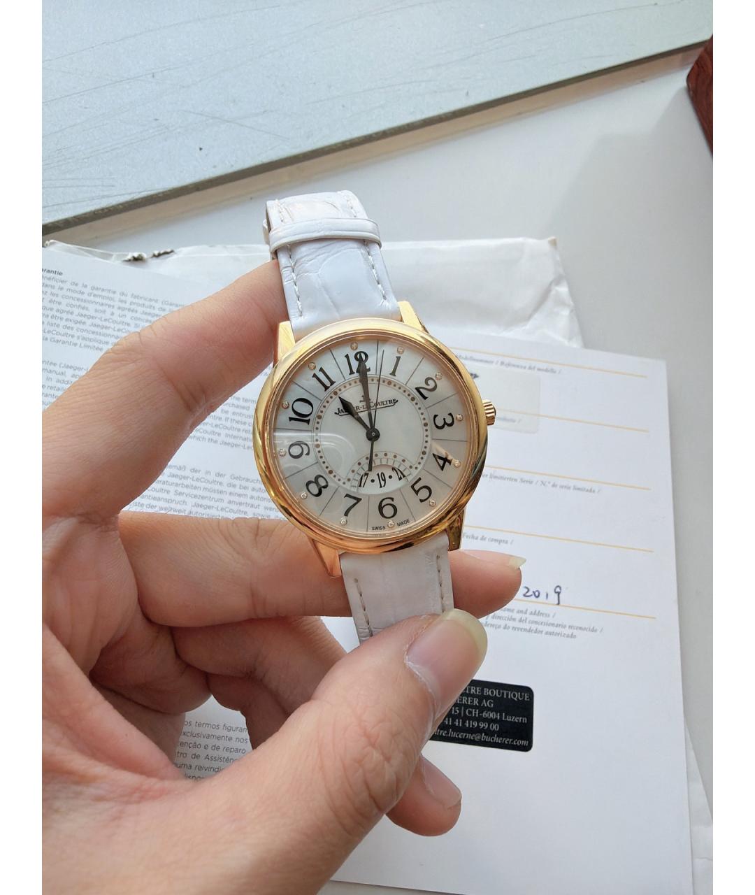 Jaeger LeCoultre Белые часы из розового золота, фото 3