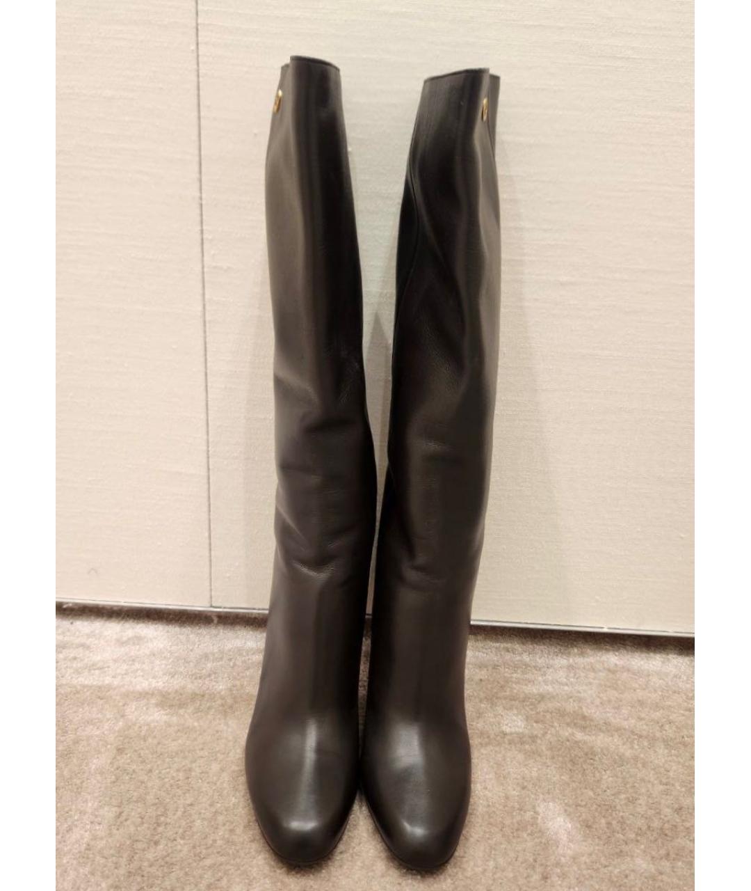 GUCCI Черные кожаные сапоги, фото 2
