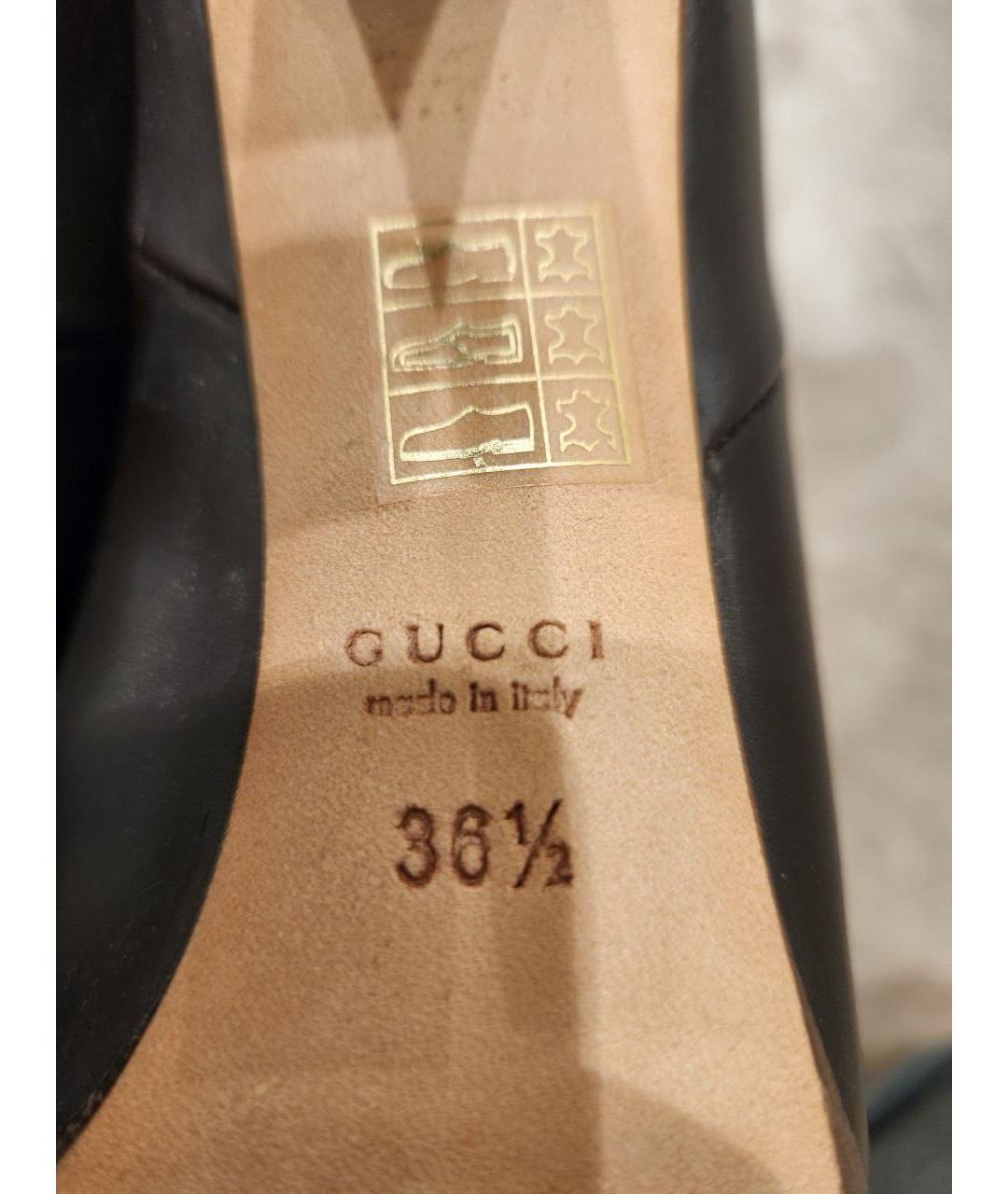 GUCCI Черные кожаные сапоги, фото 5