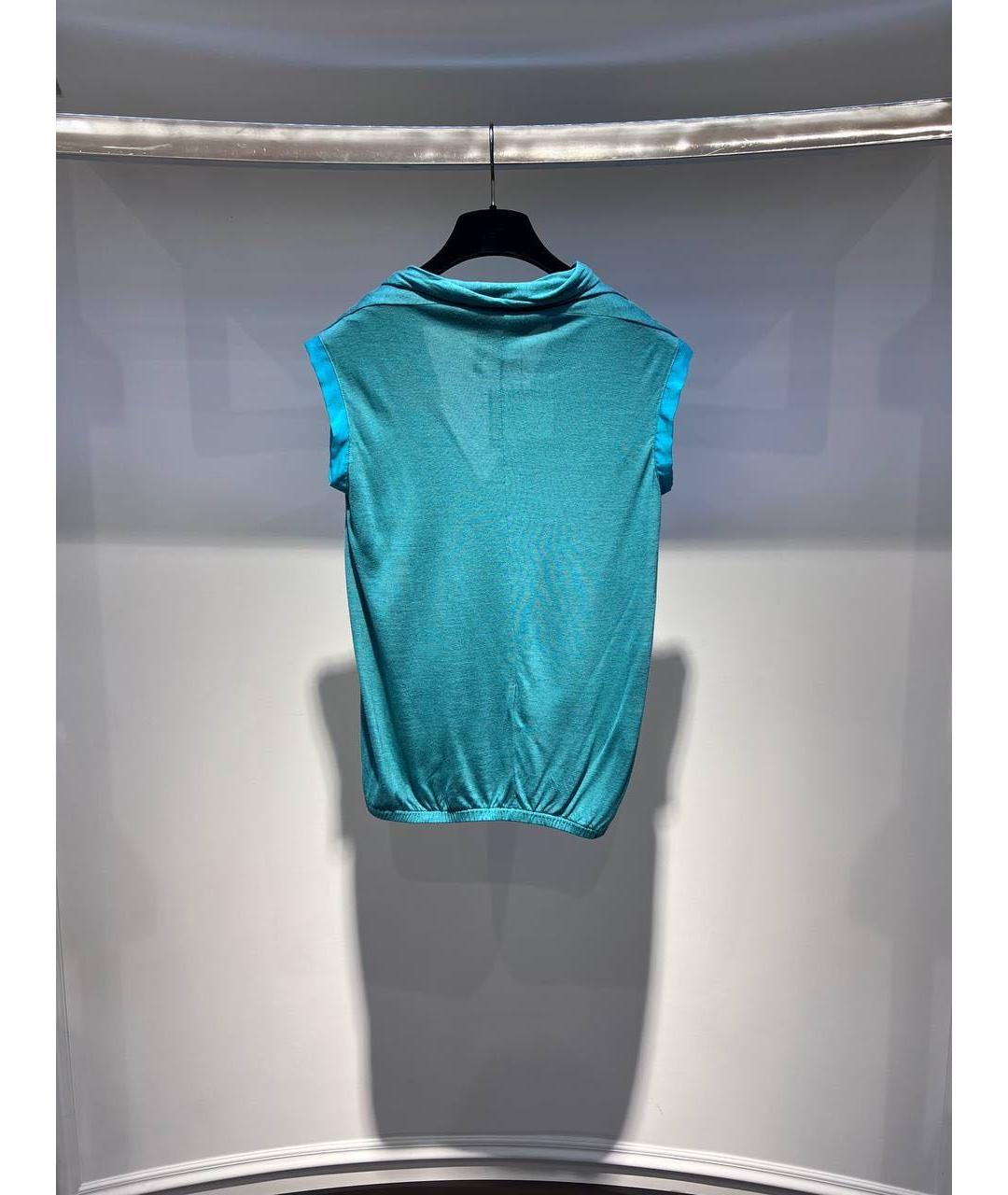 LANVIN Бирюзовая футболка, фото 2