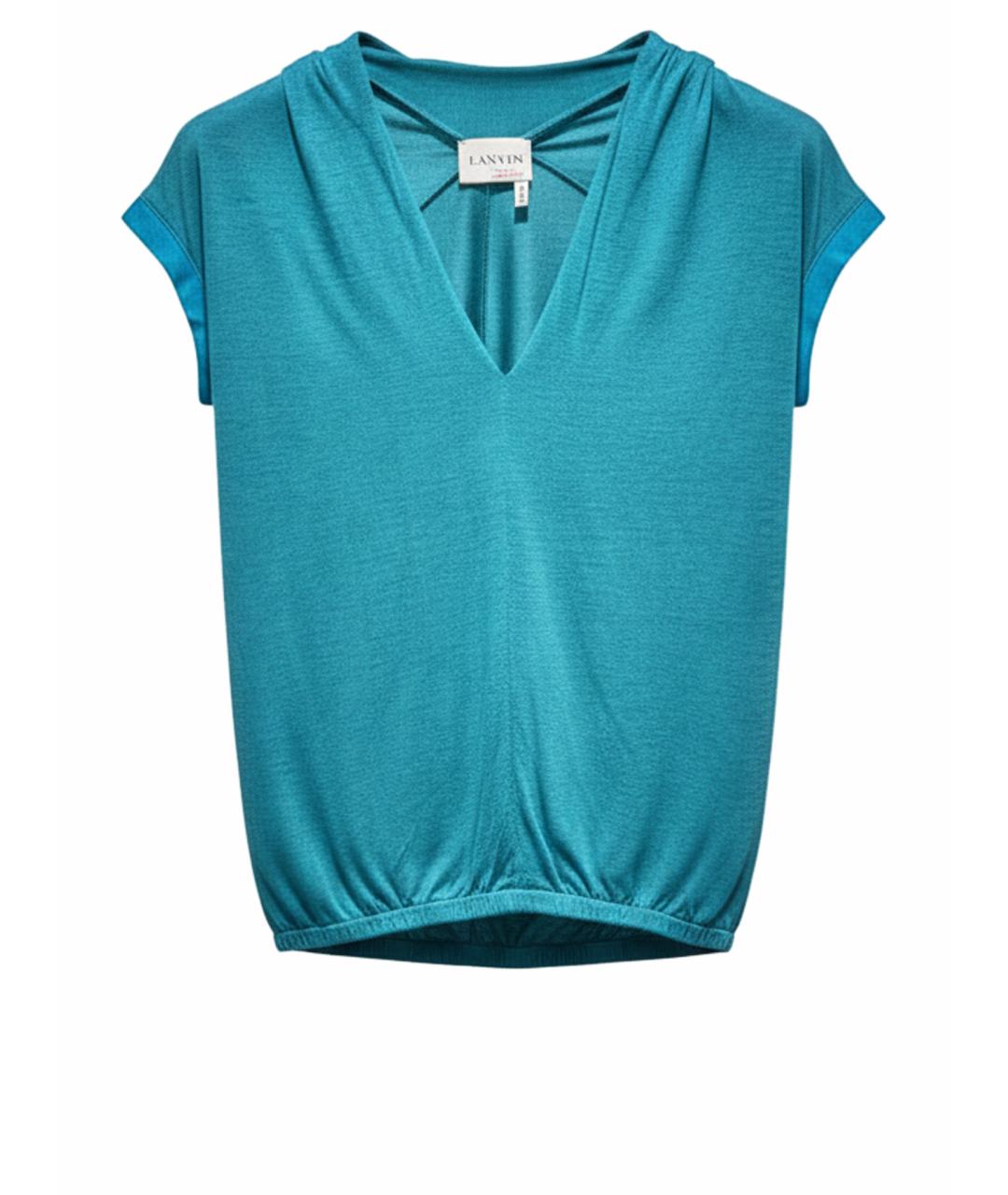 LANVIN Бирюзовая футболка, фото 1
