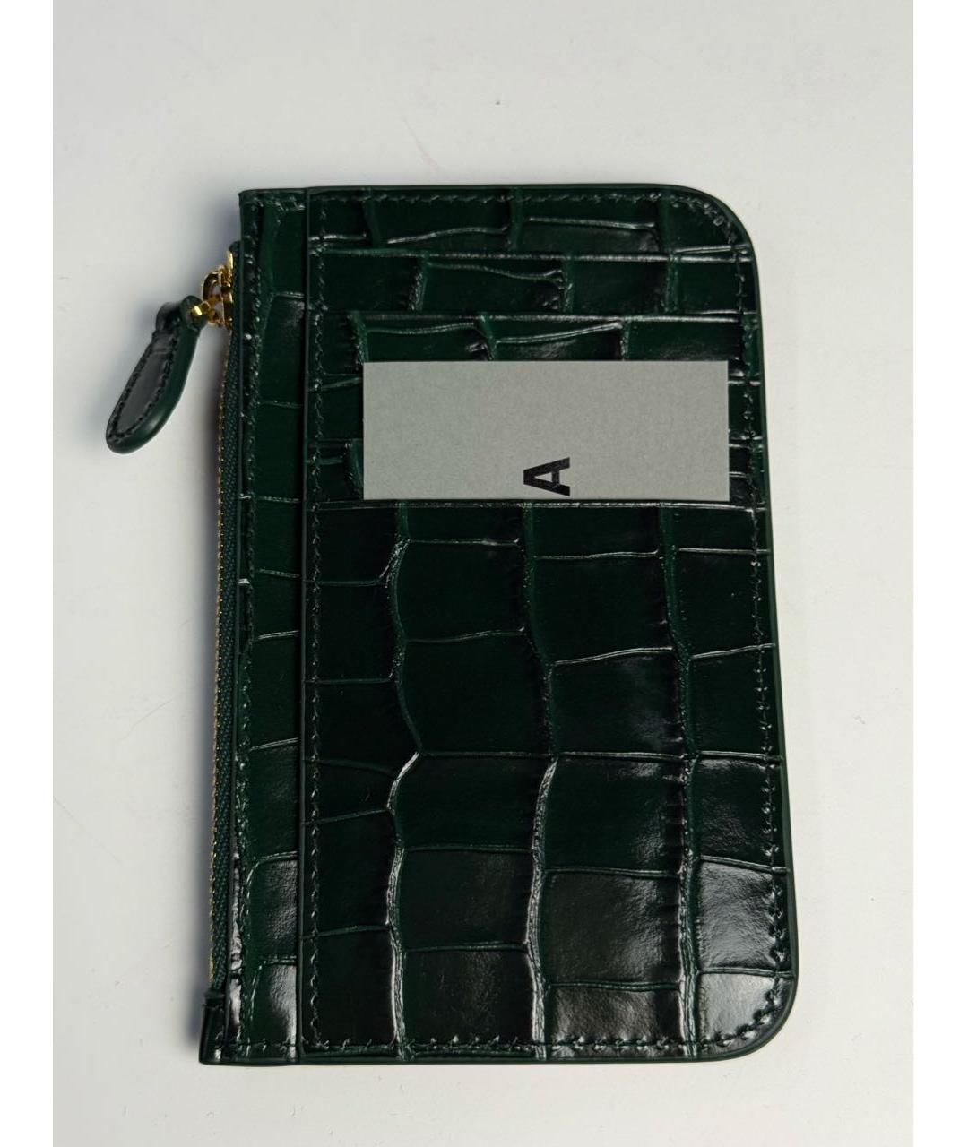 BALENCIAGA Зеленый кожаный кошелек, фото 4