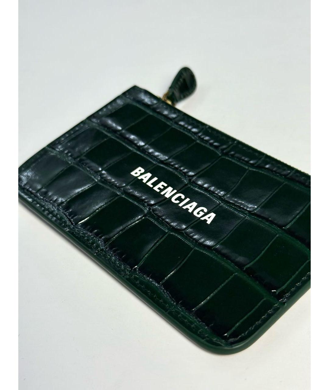 BALENCIAGA Зеленый кожаный кошелек, фото 2