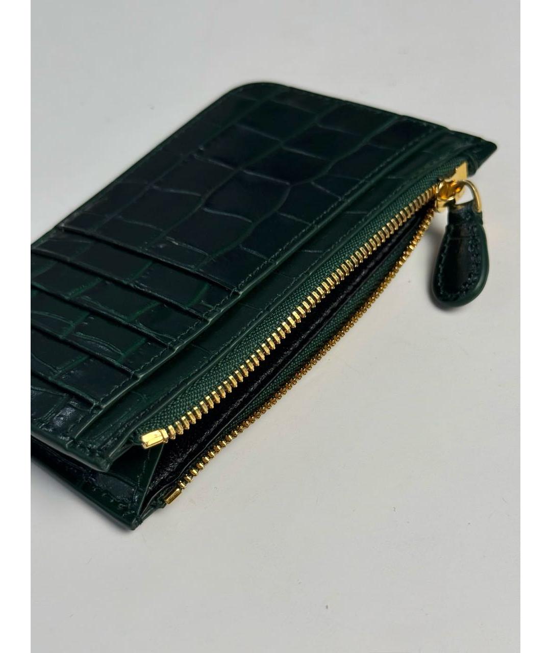 BALENCIAGA Зеленый кожаный кошелек, фото 3