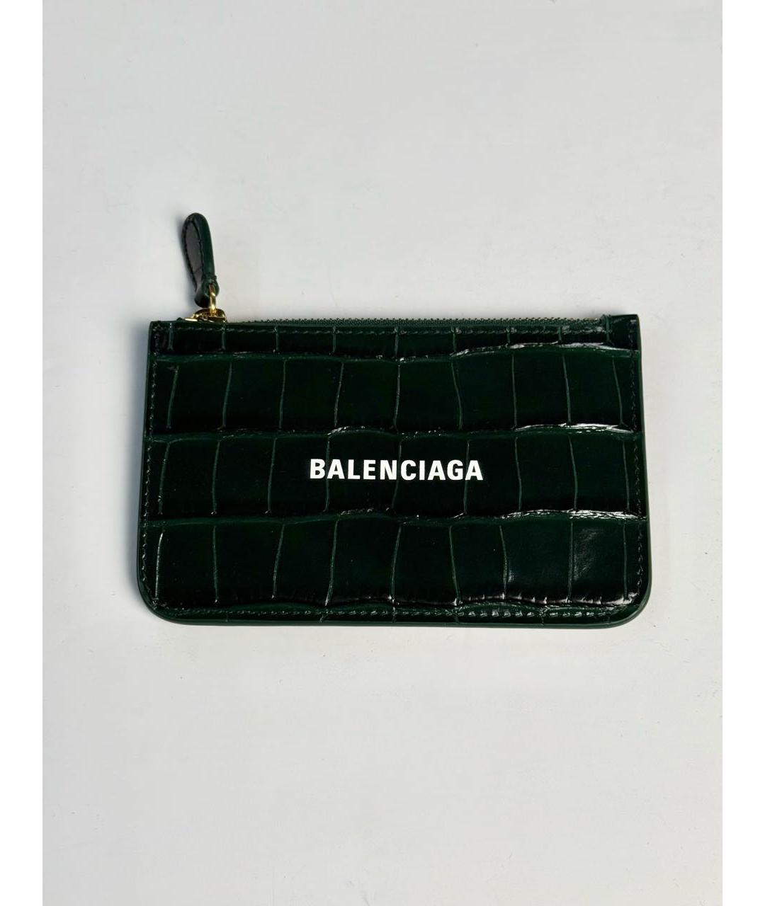 BALENCIAGA Зеленый кожаный кошелек, фото 6