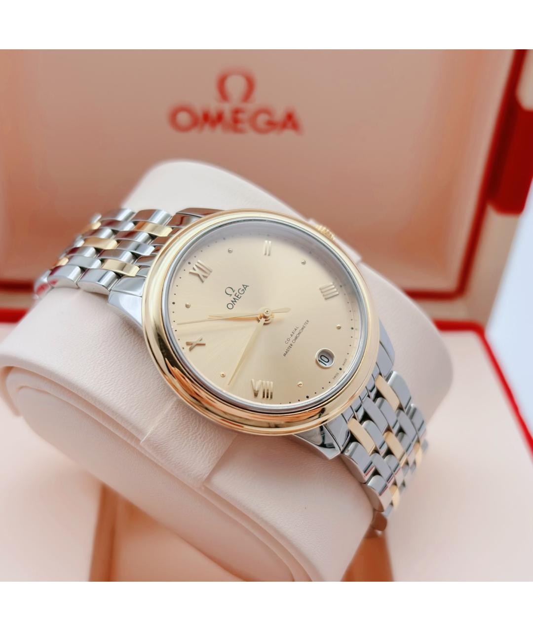 OMEGA Желтые часы из розового золота, фото 4