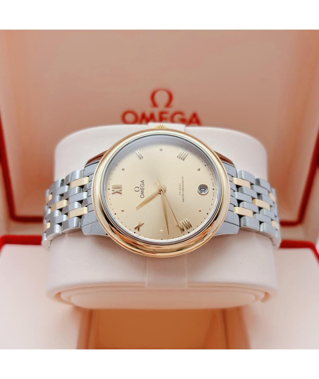 OMEGA Желтые часы из розового золота, фото 3