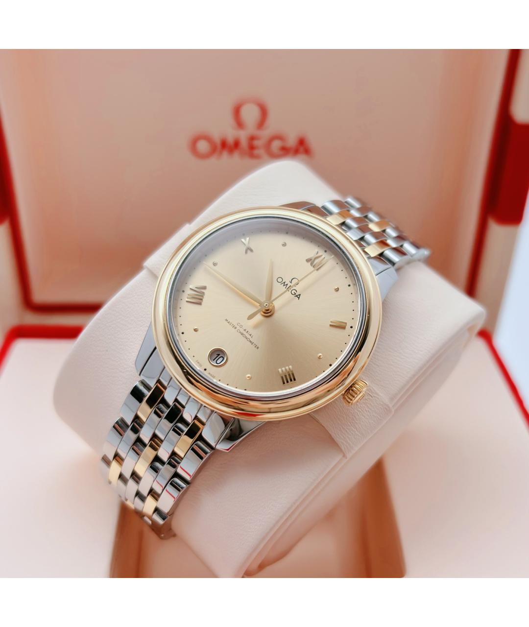 OMEGA Желтые часы из розового золота, фото 6