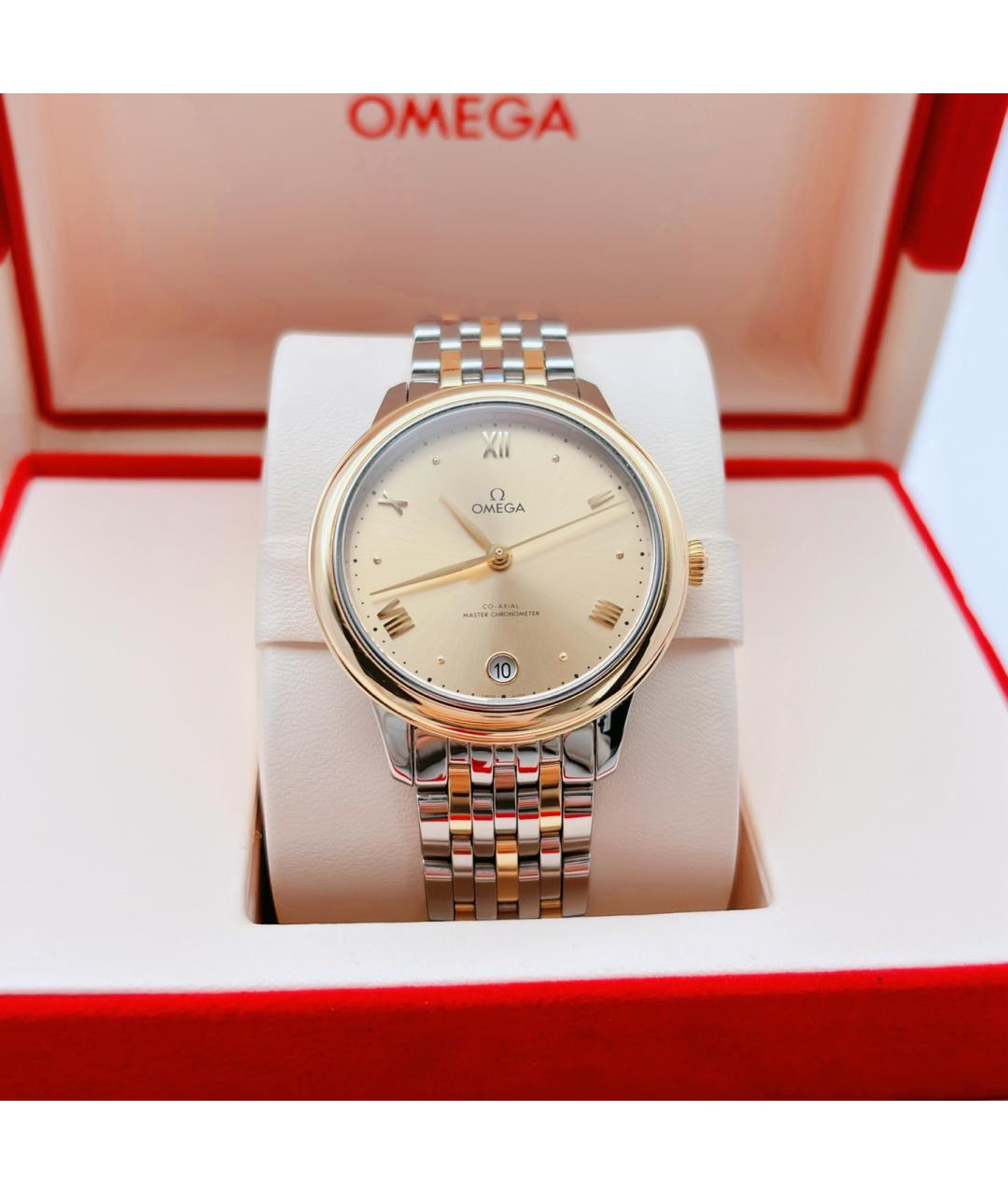 OMEGA Желтые часы из розового золота, фото 9