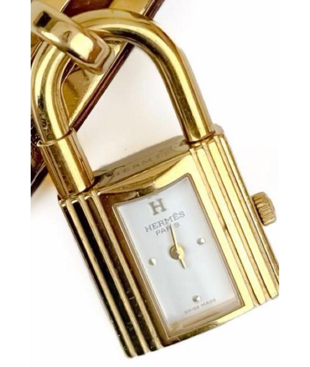 HERMES Золотые позолоченные часы, фото 3