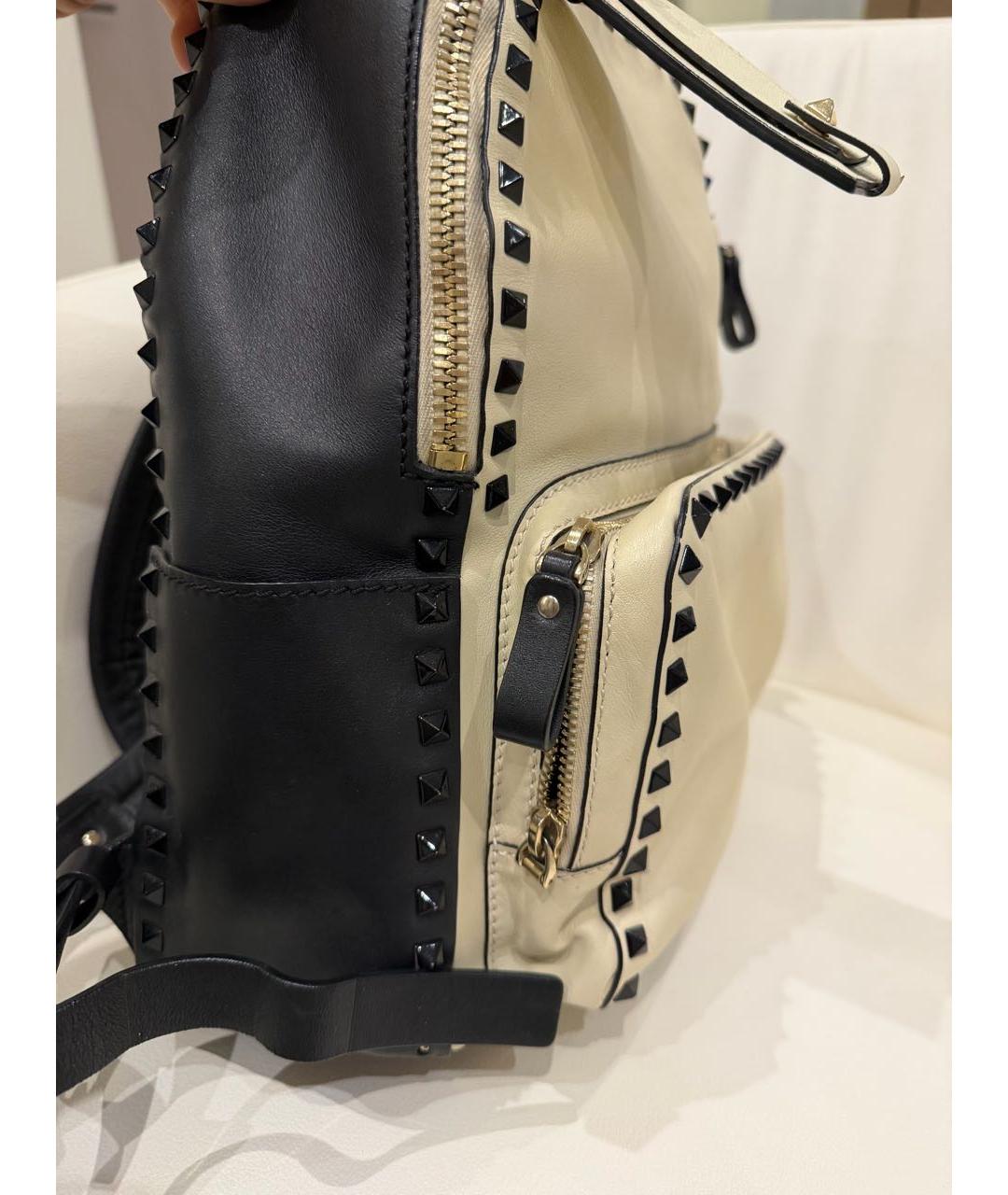 VALENTINO Белый кожаный рюкзак, фото 5