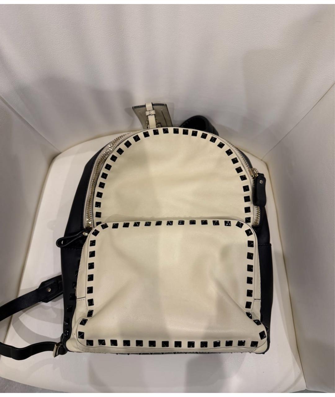 VALENTINO Белый кожаный рюкзак, фото 6