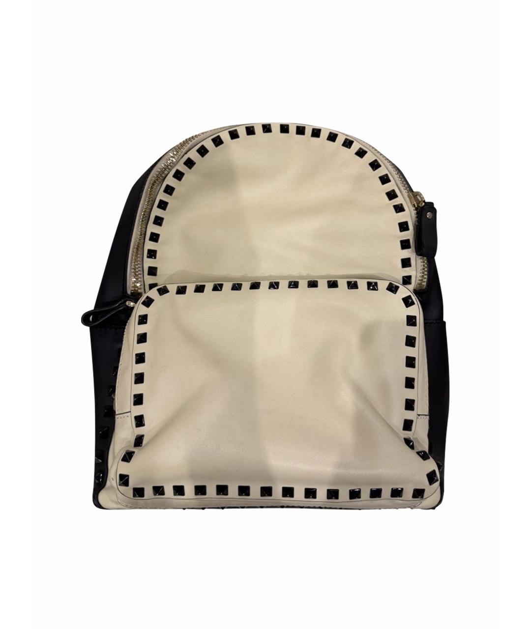 VALENTINO Белый кожаный рюкзак, фото 1