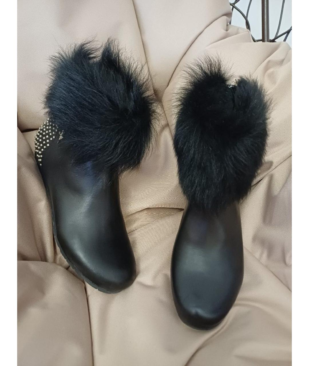 CESARE PACIOTTI Черные кожаные полусапоги, фото 3