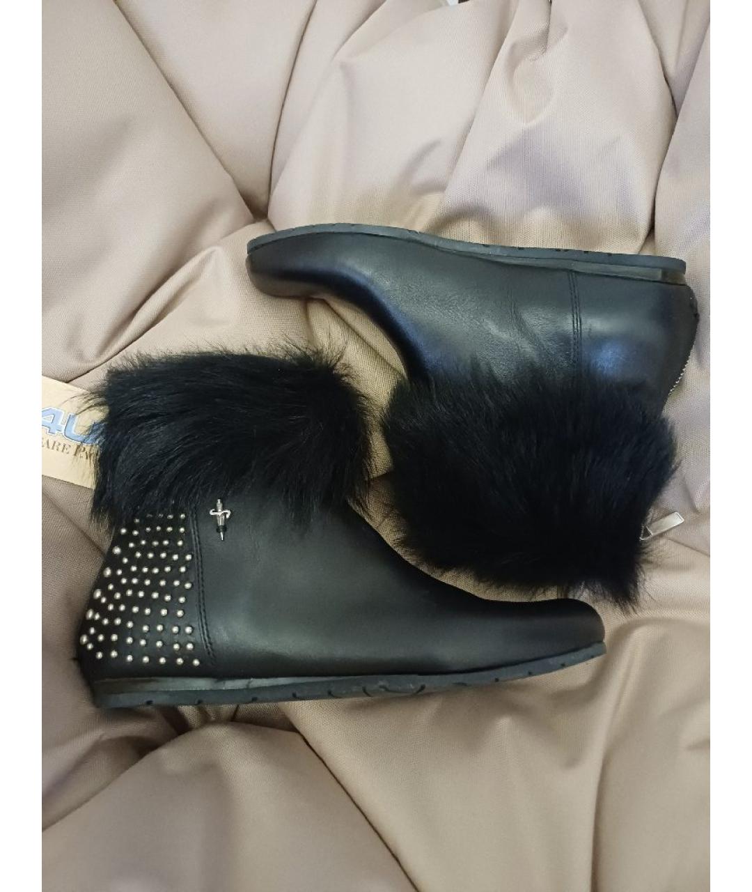 CESARE PACIOTTI Черные кожаные полусапоги, фото 5