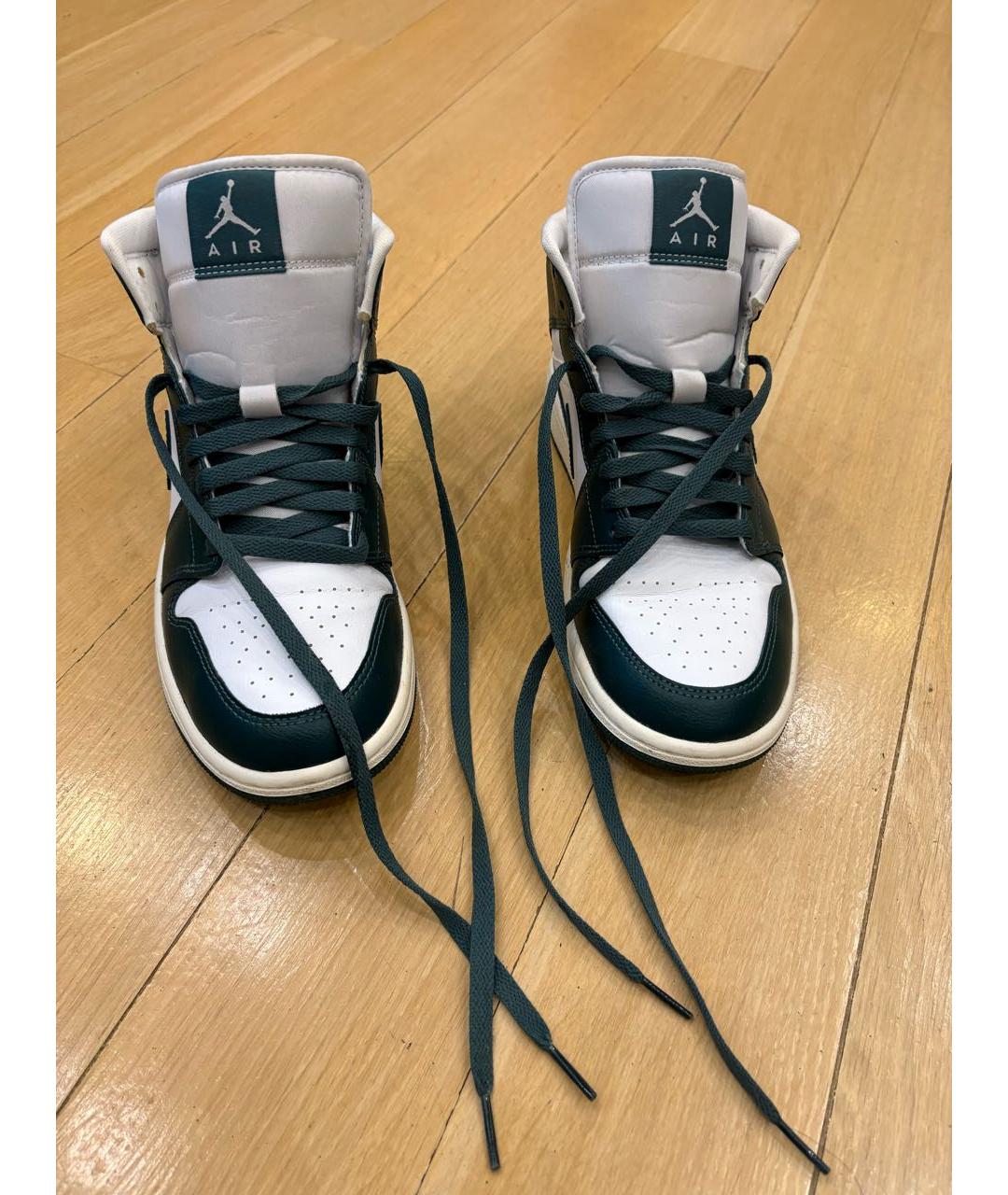 JORDAN Зеленые кожаные кроссовки, фото 2