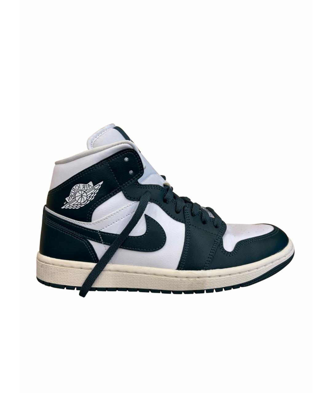 JORDAN Зеленые кожаные кроссовки, фото 8