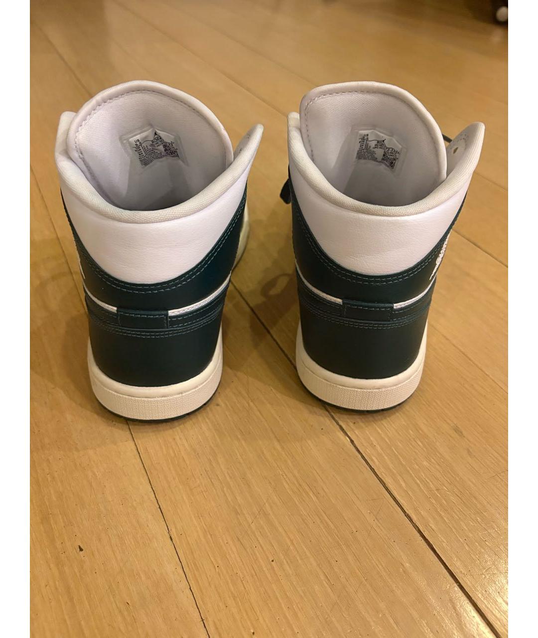 JORDAN Зеленые кожаные кроссовки, фото 4