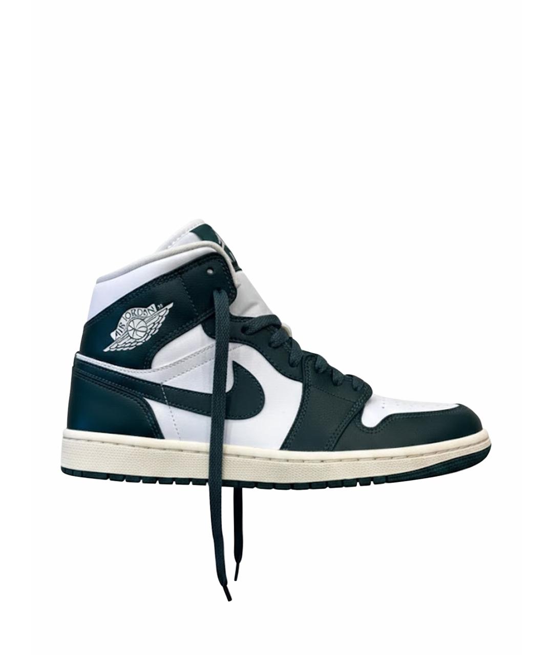 JORDAN Зеленые кожаные кроссовки, фото 1