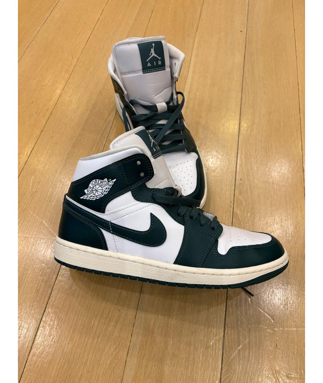 JORDAN Зеленые кожаные кроссовки, фото 7