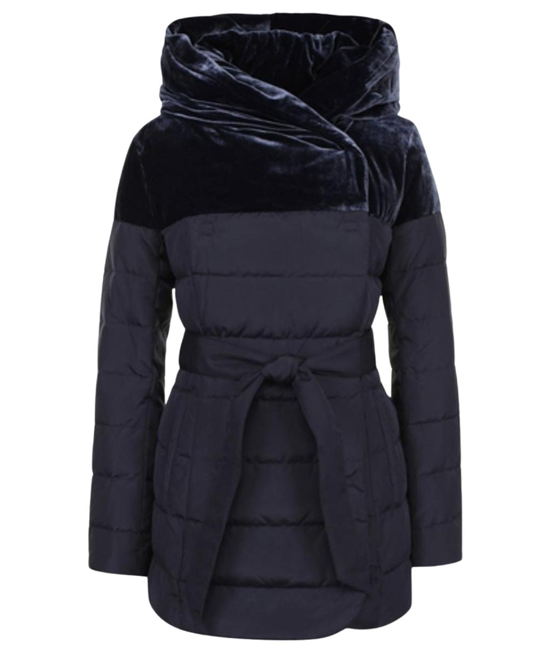 ARMANI COLLEZIONI Темно-синий вискозный пуховик, фото 1