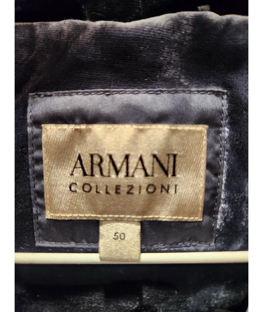 ARMANI COLLEZIONI Темно-синий вискозный пуховик, фото 4