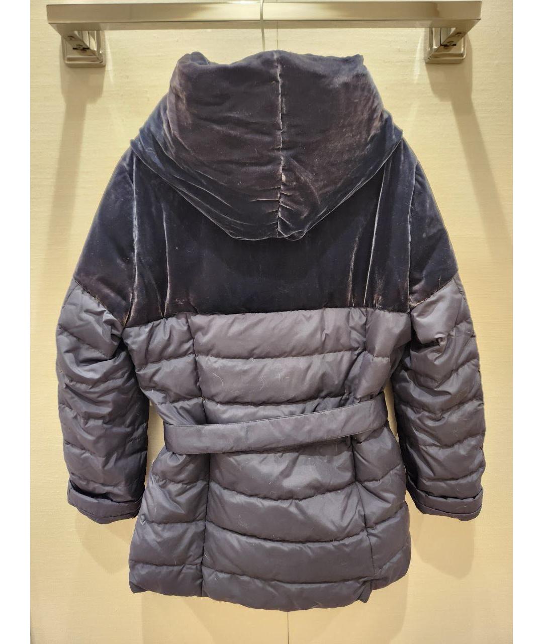 ARMANI COLLEZIONI Темно-синий вискозный пуховик, фото 2