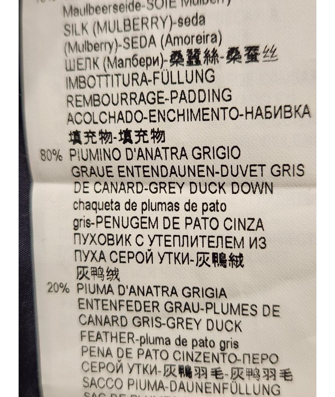 ARMANI COLLEZIONI Темно-синий вискозный пуховик, фото 6