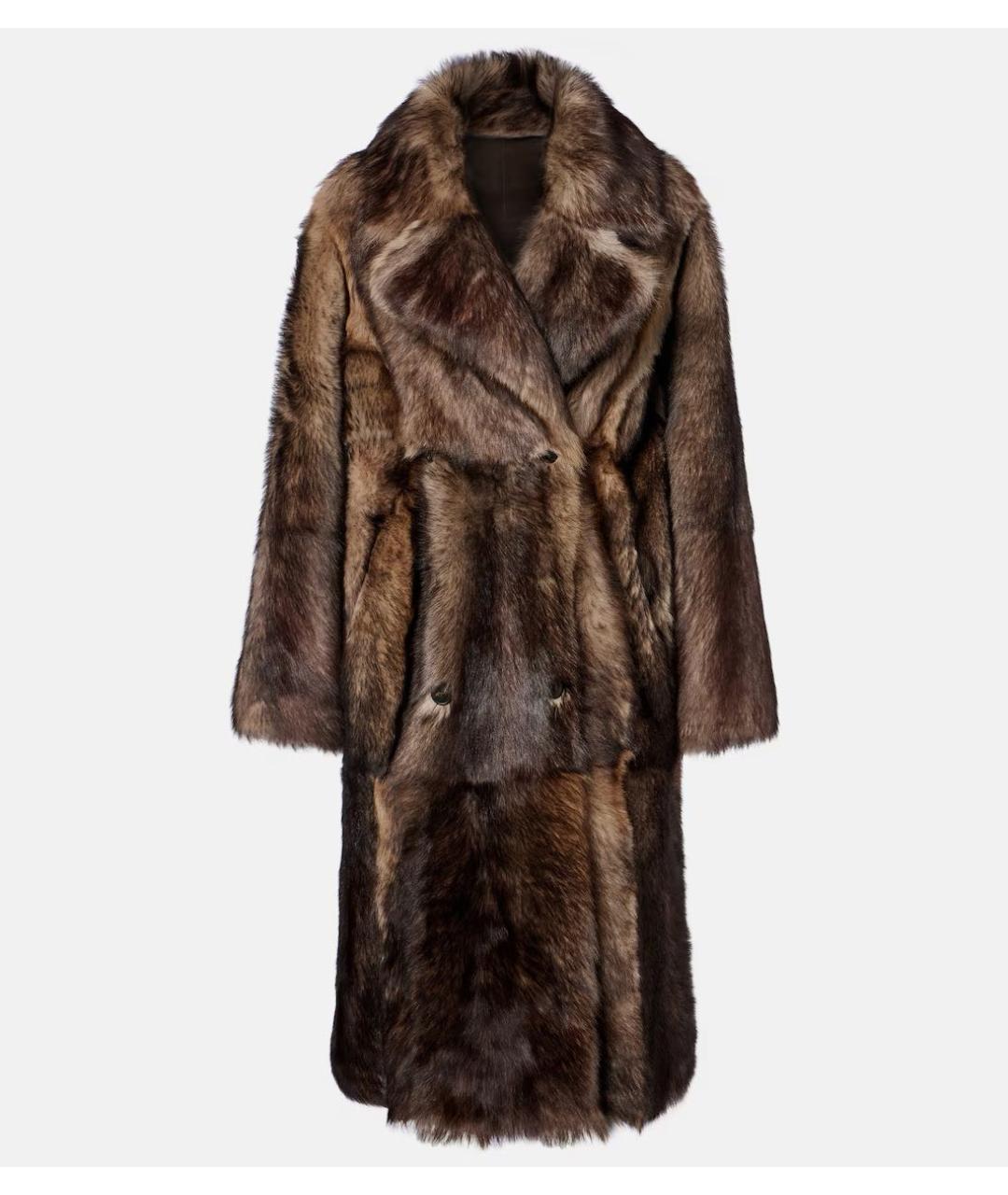 YVES SALOMON Коричневое меховое пальто, фото 6