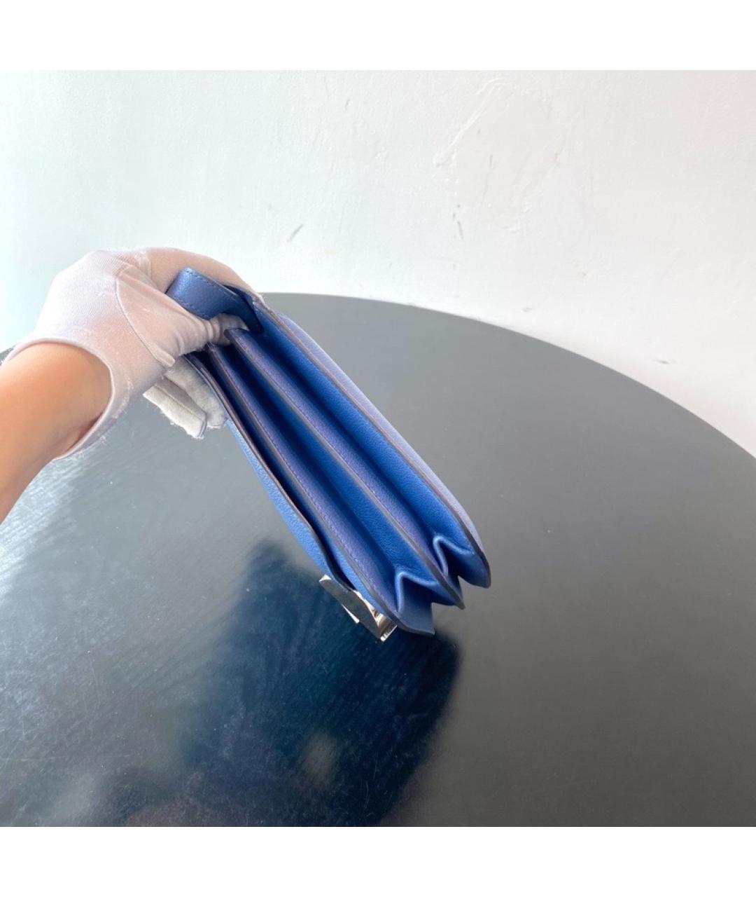 HERMES Голубая кожаная сумка через плечо, фото 5