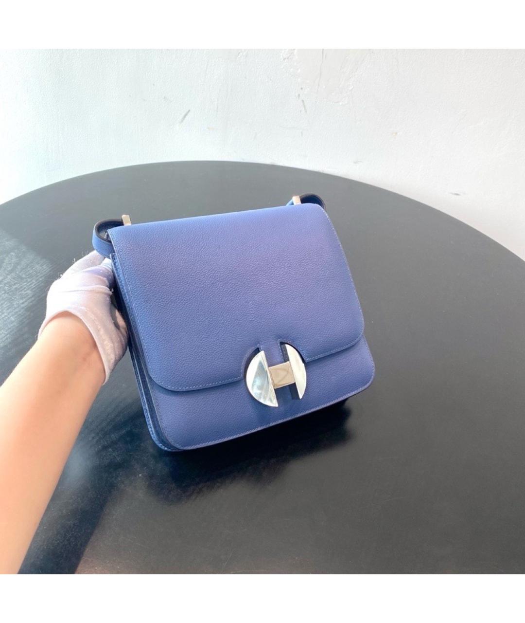 HERMES Голубая кожаная сумка через плечо, фото 2