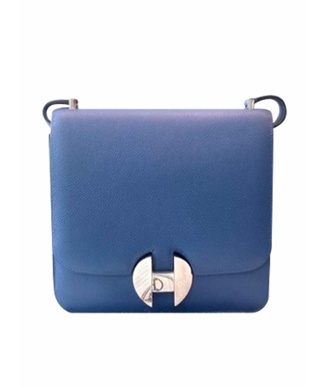 HERMES Голубая кожаная сумка через плечо, фото 1