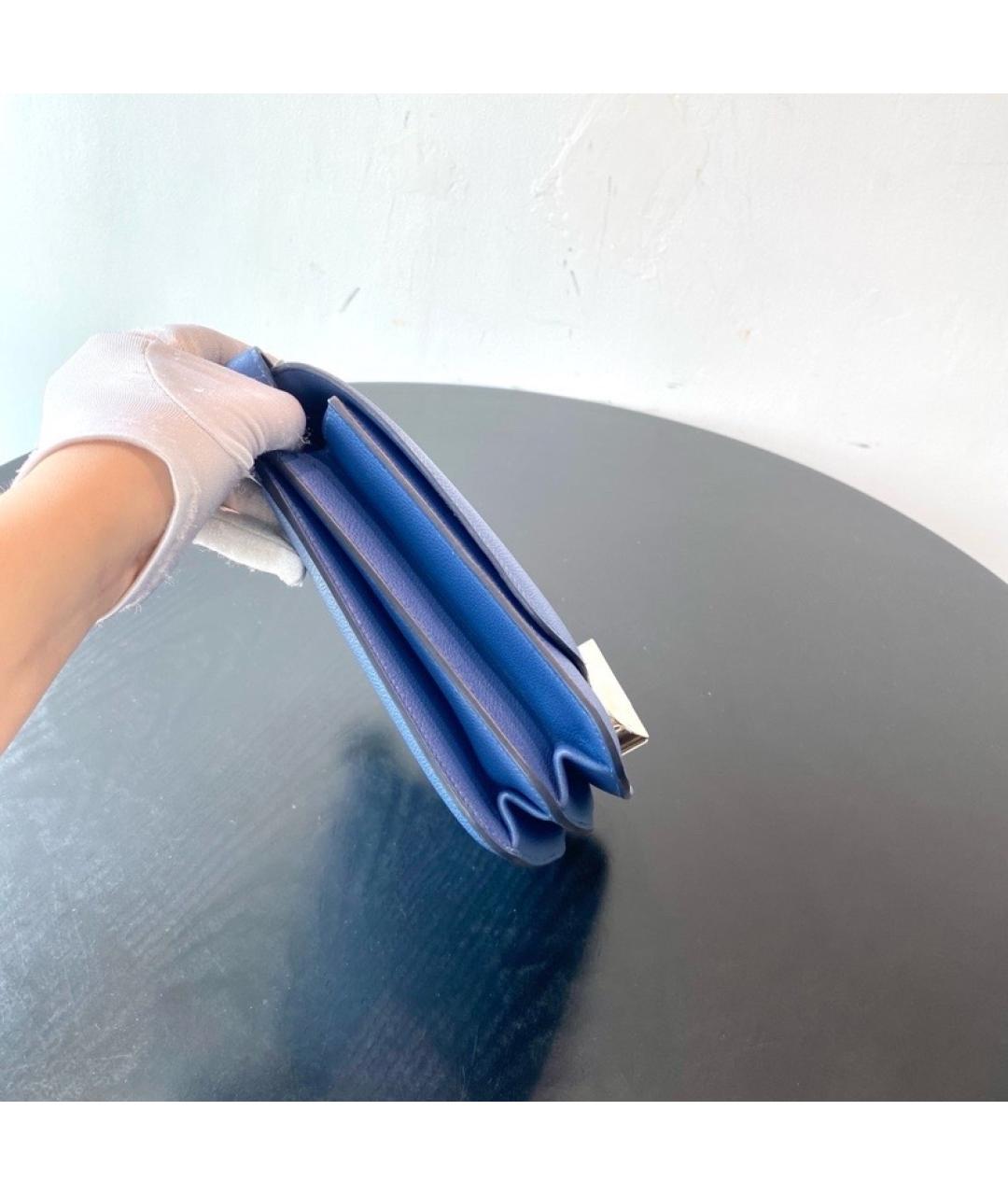 HERMES Голубая кожаная сумка через плечо, фото 4