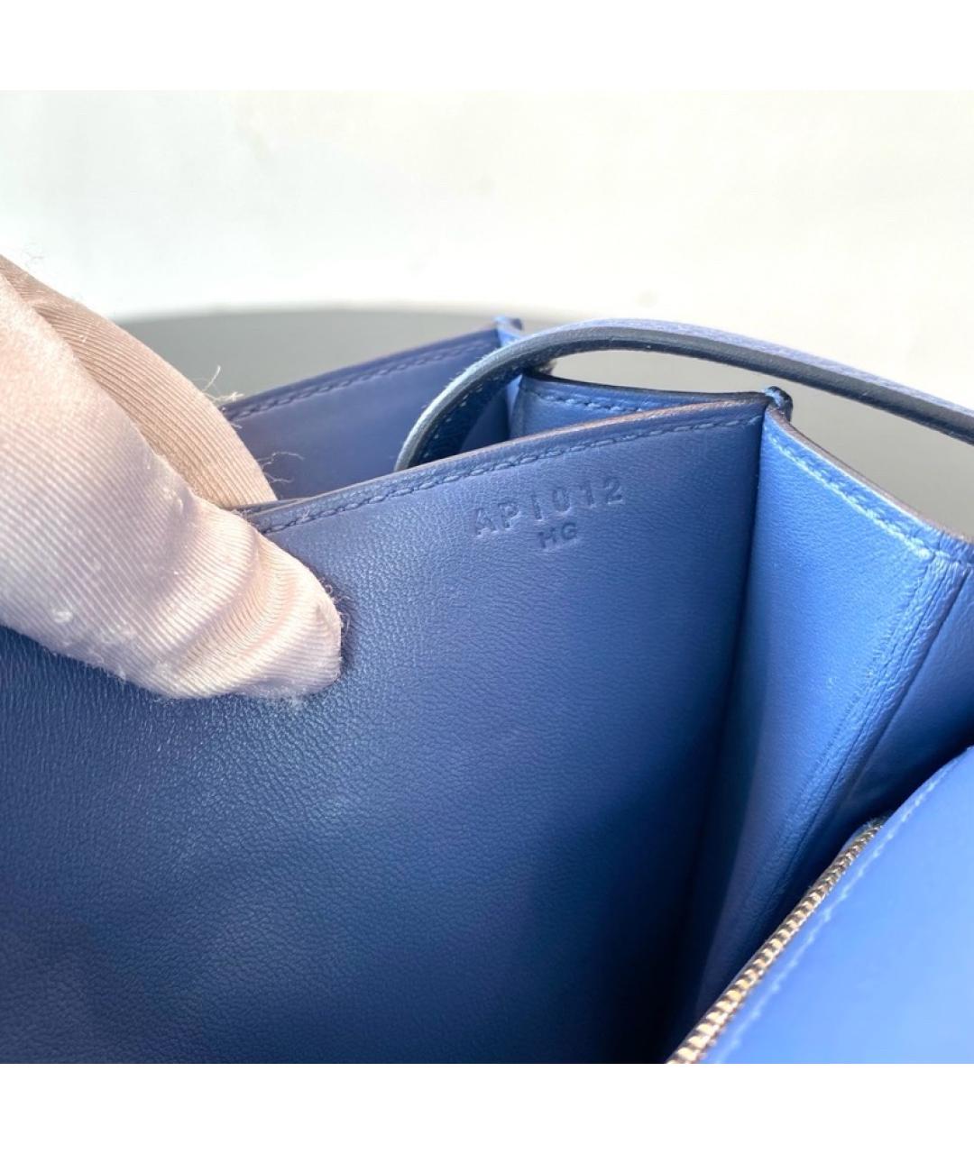 HERMES Голубая кожаная сумка через плечо, фото 7